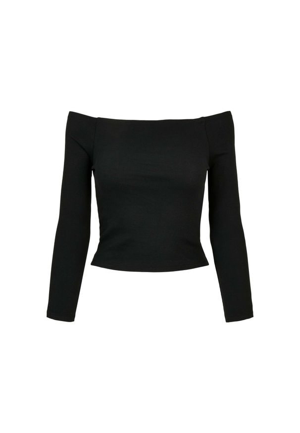 Damska koszulka z długim rękawem typu bare-shoulder Urban Classics. Kolor: czarny. Długość rękawa: długi rękaw. Długość: długie