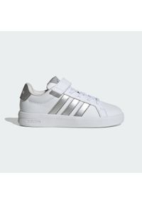 Adidas - Buty Dziecięce Grand Court 3.0. Okazja: na uczelnię. Kolor: szary, biały, wielokolorowy. Sport: joga i pilates #1