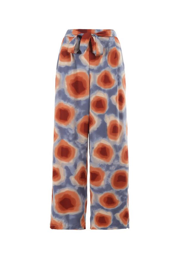 Born2be - Niebiesko-Czerwone Spodnie Elitea. Stan: podwyższony. Kolor: niebieski. Długość: długie. Wzór: paski. Sezon: wiosna, lato