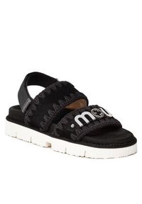 Mou Sandały New Bio Sandal SW461001A Czarny. Kolor: czarny. Materiał: zamsz, skóra #5