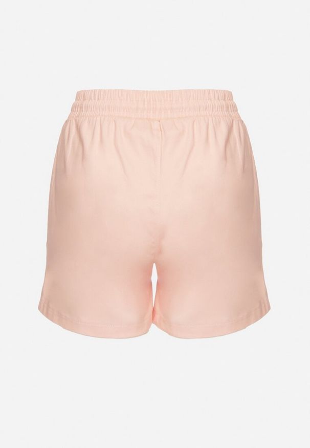 Born2be - Różowe Dresowe Szorty o Prostym Kroju z Wiązaniem i Kieszeniami Foladea. Okazja: na co dzień, na spacer. Kolor: różowy. Materiał: dresówka. Styl: klasyczny, casual