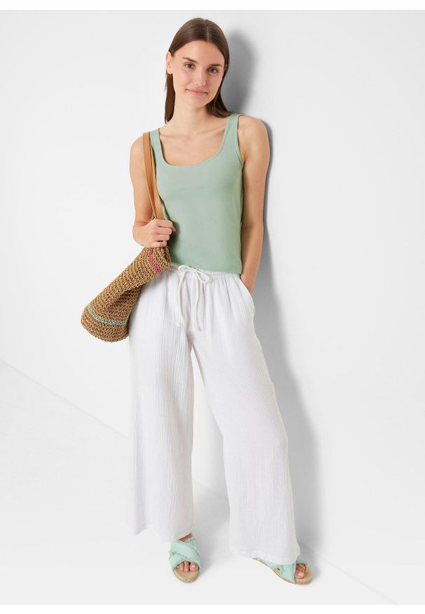 bonprix - Top (2 szt.). Typ kołnierza: typu carmen. Kolor: zielony