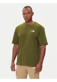 The North Face T-Shirt Simple Dome NF0A87NR Zielony Oversize. Kolor: zielony. Materiał: bawełna