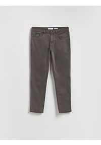 Reserved - Spodnie Slim fit - ciemnoszary. Kolor: szary. Materiał: tkanina, bawełna
