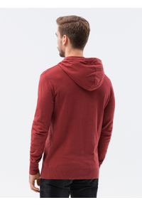 Ombre Clothing - Sweter męski z kapturem - ciemnoczerwony V6 E187 - XXL. Typ kołnierza: kaptur. Kolor: czerwony. Materiał: bawełna, nylon #3