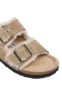 Birkenstock Klapki Arizona Shearling 1028293 Beżowy. Kolor: beżowy. Materiał: zamsz, skóra #2