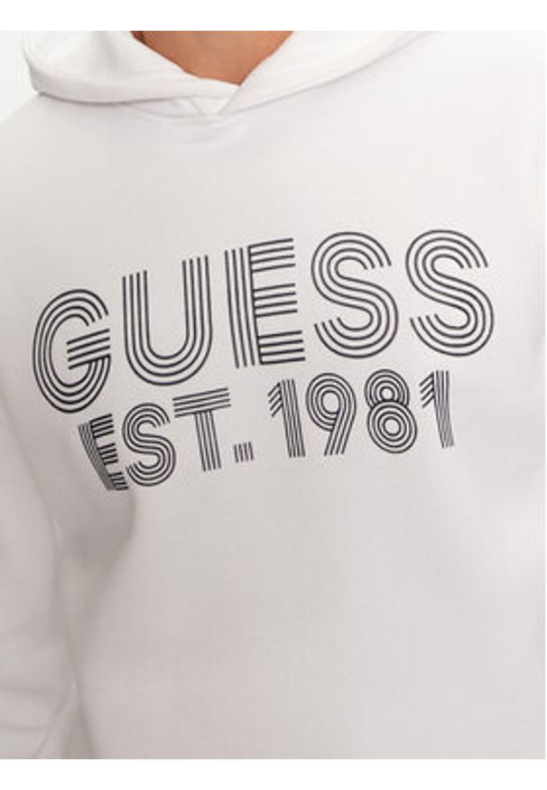 Guess Bluza M4YQ36 K9Z21 Biały Regular Fit. Kolor: biały. Materiał: bawełna, syntetyk