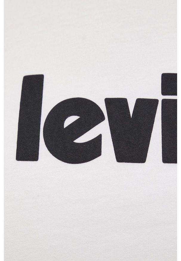 Levi's® - Levi's T-shirt bawełniany kolor biały. Okazja: na co dzień, na spotkanie biznesowe. Kolor: biały. Materiał: bawełna. Wzór: nadruk. Styl: biznesowy, casual