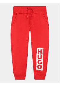 Hugo Spodnie dresowe G24150 D Czerwony Regular Fit. Kolor: czerwony. Materiał: bawełna