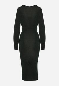 Born2be - Zielona Dopasowana Sukienka z Kopertowym Dekoltem i Bufiastymi Rękawami Ulonissa. Okazja: na imprezę. Typ kołnierza: dekolt w kształcie V. Kolor: zielony. Typ sukienki: kopertowe. Styl: klasyczny #5