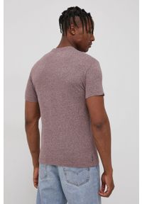 Superdry T-shirt bawełniany kolor fioletowy melanżowy. Okazja: na co dzień. Kolor: fioletowy. Materiał: bawełna. Wzór: melanż. Styl: casual