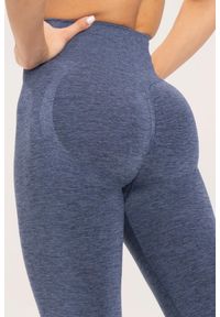 GYM GLAMOUR - Legginsy fitness damskie Gym Glamour seamless push up. Kolor: niebieski. Sport: fitness