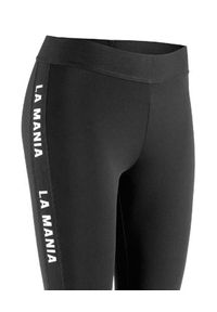 LA MANIA - Czarne legginsy z logo Beatty. Kolor: czarny. Materiał: materiał. Wzór: aplikacja, nadruk. Styl: elegancki, klasyczny, sportowy