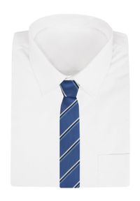 Klasyczny Krawat Klubowy - Alties - Niebieski, w Prążek. Kolor: niebieski. Materiał: tkanina. Wzór: prążki. Styl: klasyczny #2