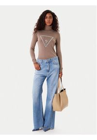 Guess Golf W5BR39 Z2NQ2 Brązowy Regular Fit. Typ kołnierza: golf. Kolor: brązowy. Materiał: wiskoza #3