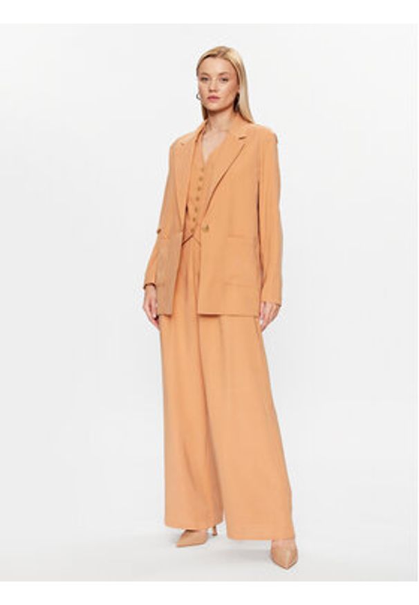 DKNY Marynarka P3ECTS95 Pomarańczowy Regular Fit. Kolor: pomarańczowy. Materiał: wiskoza