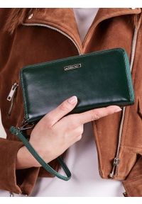 LORENTI - Skórzany portfel damski zielony Lorenti 76119. Kolor: zielony. Materiał: skóra #1
