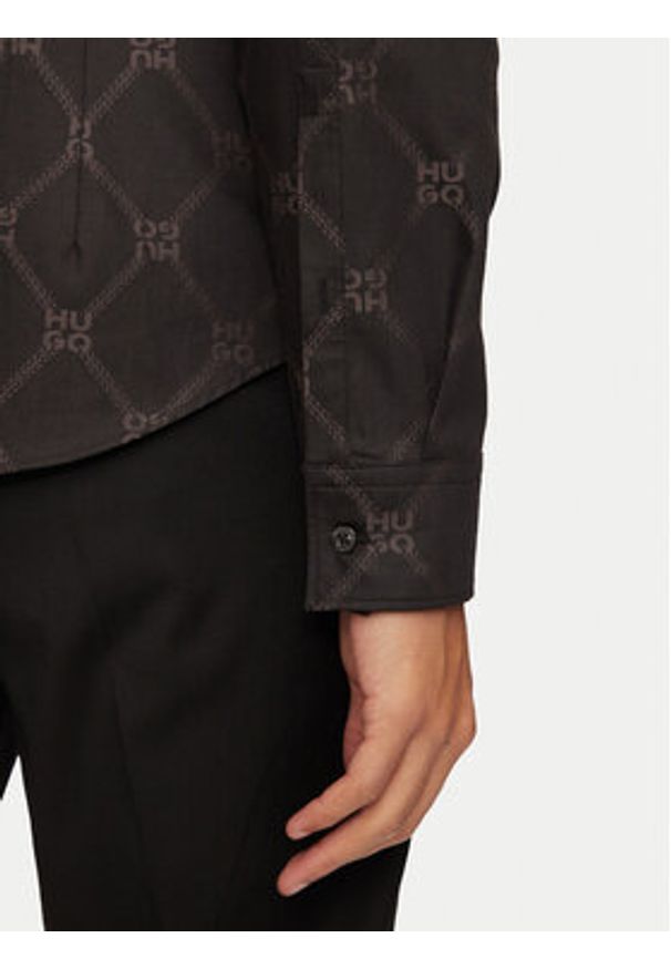 Hugo Koszula 50527459 Czarny Regular Fit. Kolor: czarny. Materiał: bawełna