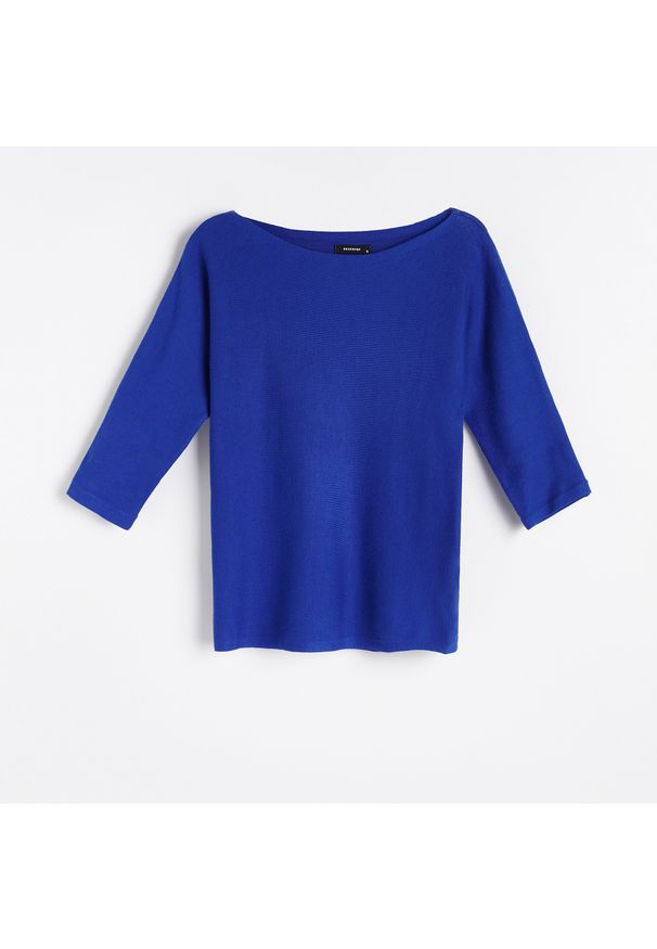 Reserved - Sweter nietoperz - Niebieski. Kolor: niebieski