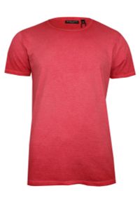 Brave Soul - Czerwony T-Shirt (Koszulka) Bez Nadruku -BRAVE SOUL- Męski, Okrągły Dekolt, Krótki Rękaw. Okazja: na co dzień. Kolor: czerwony. Materiał: bawełna. Długość rękawa: krótki rękaw. Długość: krótkie. Styl: casual
