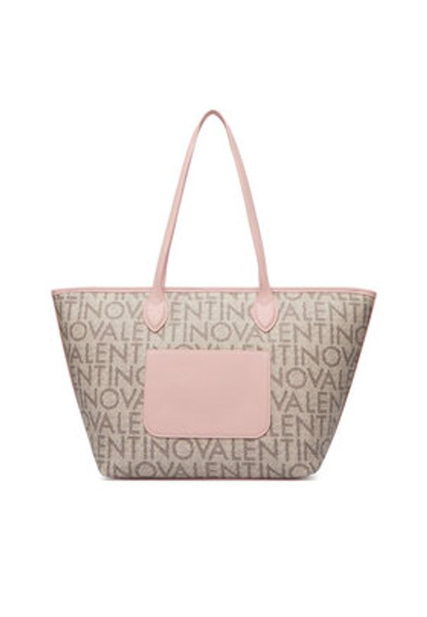 VALENTINO - Valentino Torebka Logo VBSA1F02 Beżowy. Kolor: beżowy. Materiał: skórzane