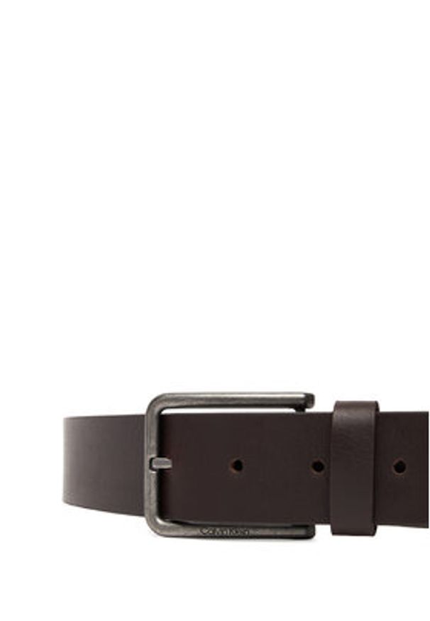 Calvin Klein Pasek Męski Warmth Buckle Smooth 35Mm LV04D7047G Brązowy. Kolor: brązowy. Materiał: skóra