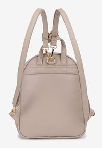 Born2be - Ciemnobeżowy Plecak z Odpinanymi Paskami z Regulacją i Suwakami Icenatia. Kolor: beżowy. Materiał: jeans. Wzór: paski. Styl: klasyczny, elegancki, casual