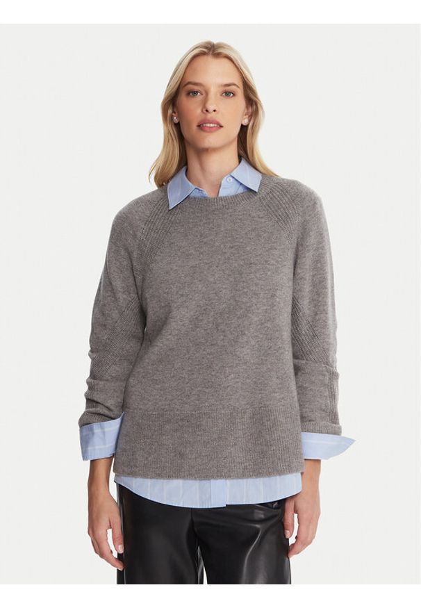 Marella Sweter Alaska 2525366102 Szary Regular Fit. Kolor: szary. Materiał: wełna