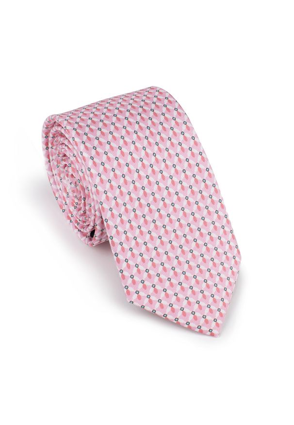Wittchen - Krawat jedwabny wzorzysty różowo-niebieski. Kolor: niebieski, różowy, wielokolorowy. Materiał: jedwab. Styl: klasyczny, elegancki