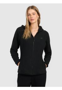 4f - 4F Polar slim z kapturem damski - czarny XL. Typ kołnierza: kaptur. Kolor: czarny. Materiał: polar. Sport: fitness #1
