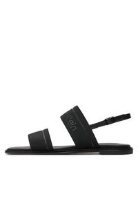 Calvin Klein Sandały Flat Sandal He HW0HW01990 Czarny. Kolor: czarny. Materiał: materiał #5