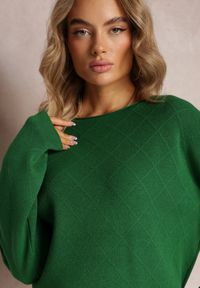 Renee - Zielony Sweter o Luźnym Kroju Enian. Kolor: zielony. Sezon: jesień, zima #4