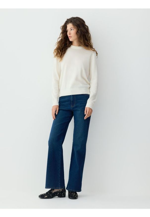 Reserved - Sweter z kaszmiru - złamana biel. Materiał: kaszmir