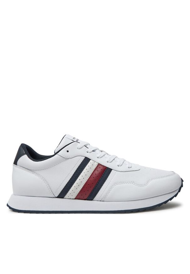 TOMMY HILFIGER - Tommy Hilfiger Sneakersy Runner Evo Lth Mix Ess FM0FM05121 Biały. Kolor: biały. Materiał: materiał