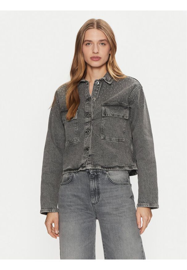 Vero Moda Kurtka jeansowa Ellas 10321886 Szary Regular Fit. Kolor: szary. Materiał: bawełna