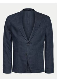 JOOP! Marynarka Hoverest 30041961 Granatowy Slim Fit. Kolor: niebieski. Materiał: len #6
