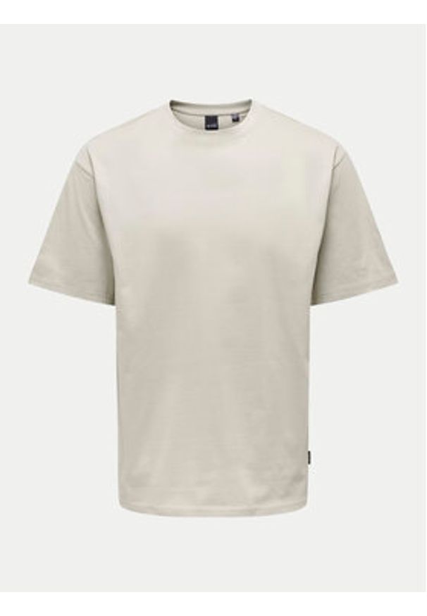 Only & Sons T-Shirt Fred 22022532 Beżowy Relaxed Fit. Kolor: beżowy. Materiał: bawełna