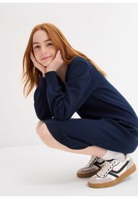 bonprix - Sukienka dzianinowa. Kolor: niebieski. Materiał: dzianina. Sezon: jesień #2