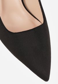 Renee - Czarne Szpilki Hekippe. Nosek buta: szpiczasty. Kolor: czarny. Materiał: koronka, zamsz. Obcas: na szpilce. Styl: elegancki #8