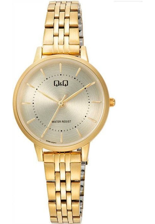 Zegarek Q&Q Zegarek QQ Q48B-003P Złoty Damski Klasyczny. Kolor: złoty. Styl: klasyczny
