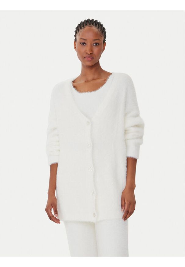Guess Kardigan O5BR02 Z1282 Écru Relaxed Fit. Materiał: syntetyk