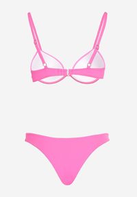 Renee - Fuksjowe Bikini Usztywniany Biustonosz z Zapięciem z Tyłu i Majtkami Figami Ermarie. Kolor: różowy #6