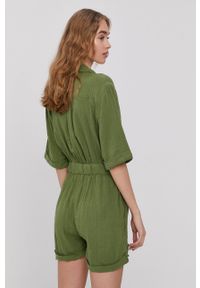 Roxy Kombinezon kolor zielony bawełniany. Okazja: na co dzień. Kolor: zielony. Materiał: bawełna. Wzór: gładki. Styl: casual #5