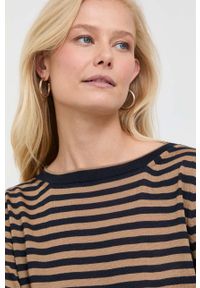 Max Mara Leisure sweter wełniany damski kolor granatowy lekki. Okazja: na co dzień. Kolor: niebieski. Materiał: wełna. Długość rękawa: długi rękaw. Długość: długie. Styl: casual, klasyczny #3