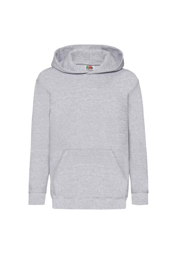 FRUIT OF THE LOOM - Bluza Dziecięca Klasyczna Gładka. Kolor: szary. Wzór: gładki