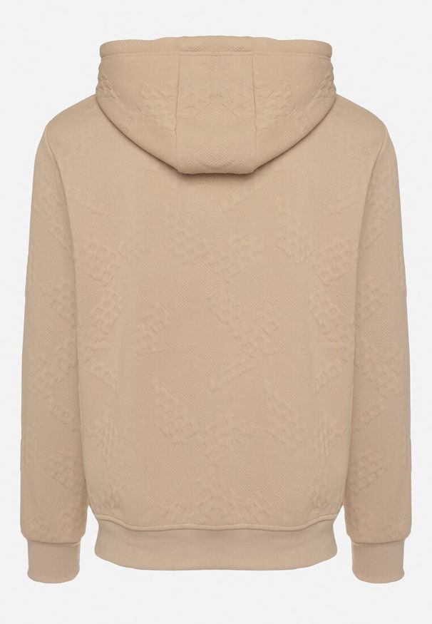 Born2be - Ciemnobeżowa Bluza z Bawełną i Kapturem Ozdobiona Sznurkami Arflora. Okazja: do pracy. Typ kołnierza: kaptur. Kolor: beżowy. Materiał: bawełna. Długość rękawa: długi rękaw. Długość: długie. Wzór: aplikacja. Styl: elegancki