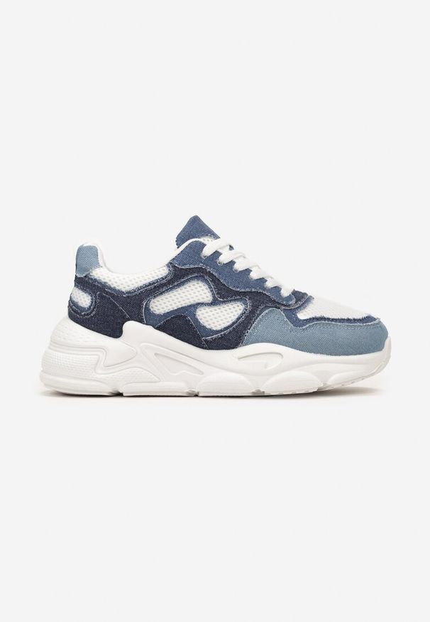 Born2be - Niebieskie Sneakersy na Grubej Podeszwie Pira. Kolor: niebieski
