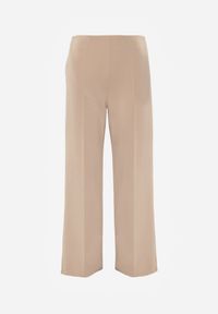 Born2be - Beżowe Eleganckie Spodnie z Bawełny i Wiskozy w Kant Valelia. Okazja: na co dzień, na spotkanie biznesowe, do pracy. Kolor: beżowy. Materiał: wiskoza, bawełna. Styl: elegancki #6