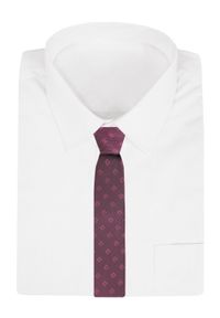 Krawat Męski - Angelo di Monti - Malinowe Bordo w Grochy. Kolor: czerwony. Materiał: tkanina. Wzór: grochy. Styl: elegancki, wizytowy
