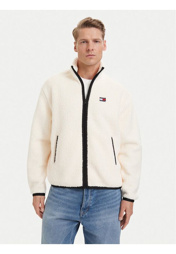 Tommy Jeans Polar Teddy DM0DM22345 Biały Relaxed Fit. Kolor: biały. Materiał: syntetyk